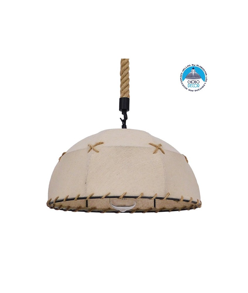 GLOBOSTAR® ANTOINETTE 01028 Vintage Κρεμαστό Φωτιστικό Οροφής με Ντουί 1 x E27 AC 220-240V IP20 - Μπεζ - Μ35 x Π35 x Υ20cm